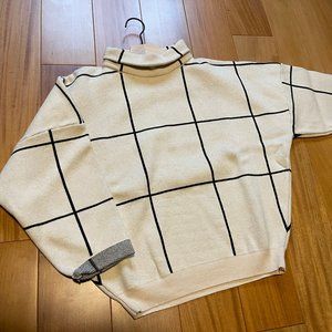 Women's Striped Turtleneck Sweater - Size S